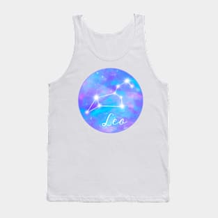 Leo Zodiac sign. Constellation on galaxy sky Tank Top